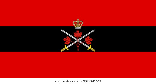 Top View Of Flag Of Chief Of The General Staff , Canada. Canadian Patriot And Travel Concept. No Flagpole. Plane Design, Layout. Flag Background