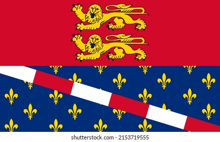 Top View Of Flag Eure, France. French Patriot And Travel Concept. No Flagpole. Plane Design, Layout. Flag Background