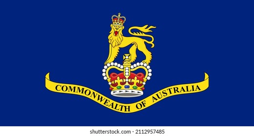 Top View Of Flag Governor General Of Australia, Australia. Australian Travel And Patriot Concept. No Flagpole. Plane Layout,  Design. Flag Background