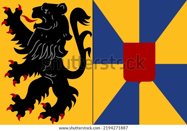 Top View Flag Kortemark Belgium Belgian Stock Illustration 2194271887 ...