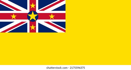 Top View Of Flag Niue New Zealand. New Zealand Travel And Patriot Concept. No Flagpole. Plane Layout, Design. Flag Background