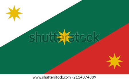 Top view of flag Three Guarantees, Mexico. United Mexican States patriot and travel concept. no flagpole. Plane design, layout. Flag background
