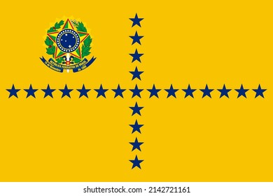 Top View Of Flag The Vice President Of Brazil, Brazil. Brazilian Patriot And Travel Concept. No Flagpole. Plane Design, Layout. Flag Background