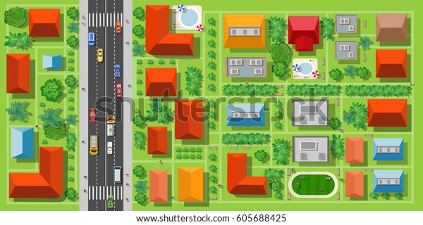 Top View Highway Stock Illustration 605688425 | Shutterstock