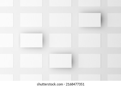 Top View Of Horizontal Business Card Isolated On White Background For Mockup, 3D Render