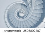 Top View of a Modern Spiral Staircase. 3D render