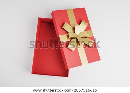 Similar – Image, Stock Photo open golden gift box with a bow