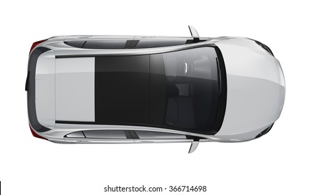 Top View Of Silver Generic Car