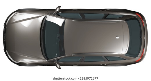 Top view of sports car