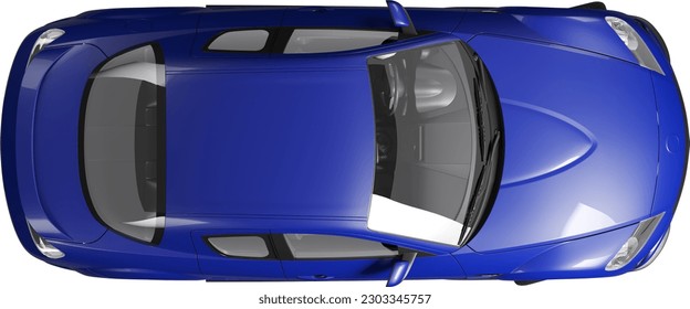 Top view of sports car