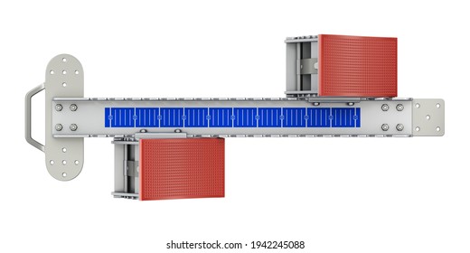 Top View Of Starting Block Isolated On White Background - 3D Illustration