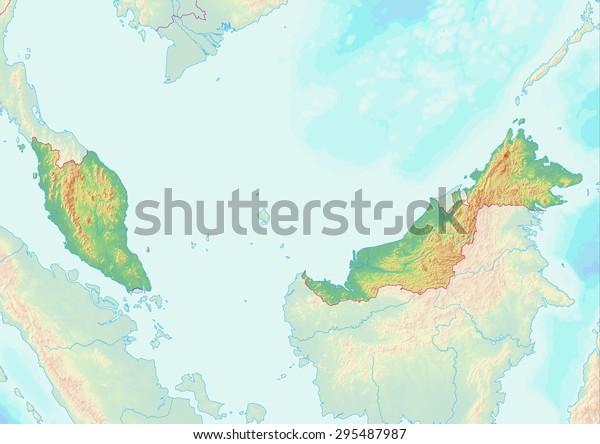 Topographic Map Malaysia Shaded Relief Elevation Ilustraci N De Stock