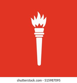 The torch icon. Torch symbol. Flat  illustration