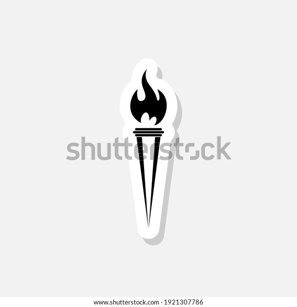 Torch sticker\
icon isolated on white\
background