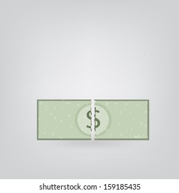 Torn dollar bill