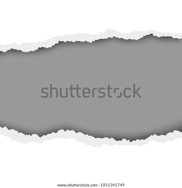 Torn hole in white sheet of paper with gray\
background. Template paper\
design.