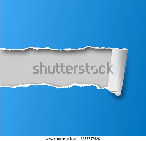 Torn paper raster\
background in blue and white color for notes, presentation, books,\
notepad cover