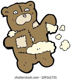 torn teddy bear cartoon