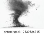 tornado funnel at hurricane storm isolated on white background illustration