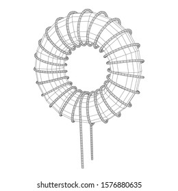 Toroidal Coil Inductor Wireframe Low Poly Stock Illustration 1576880635 ...