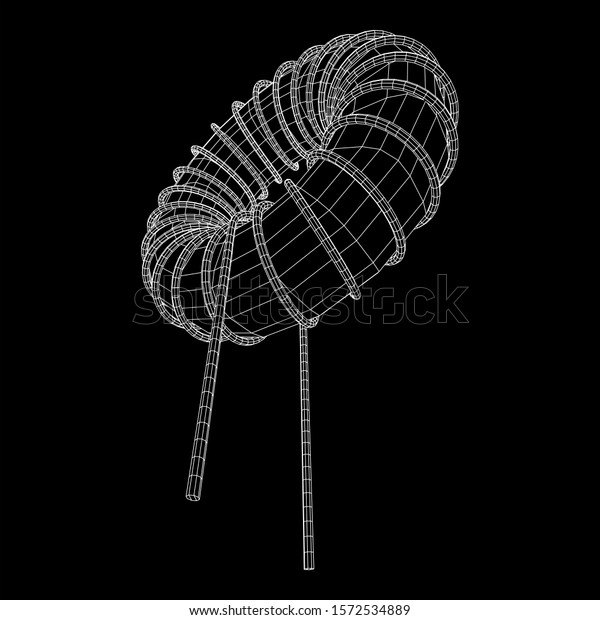 Toroidal Coil Inductor Wireframe Low Poly Stock Illustration 1572534889 ...