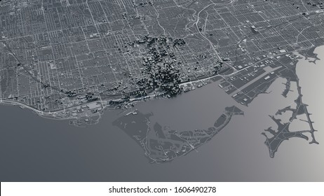 Toronto City Map. 3d Illustration