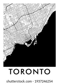 Toronto City Map Poster. Detailed Map Of Canada