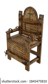 Torture Chair 3D illustration on white background