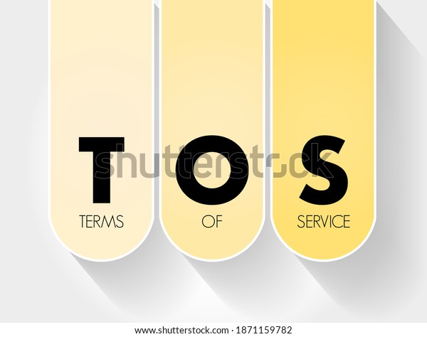 Tos Terms Service Acronym Concept Background Stock Illustration 1871159782