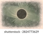 Total eclipse of the sun from the Trouvelotastronomical drawings (1881-1882) by E L Trouvelot (1827-1895).