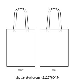 Tote Bag Design Template Front Back Stock Illustration 2125780454 ...