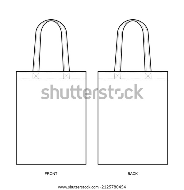 Tote Bag Design Template Front Back Stock Illustration 2125780454 ...