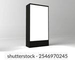 Totem light box billboard advertising poster mockup. Digital lightbox icon black display banner