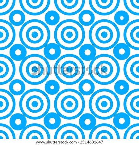 Touch bautiful seamless pattern with big blue circule and small dots