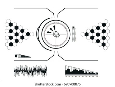 Touch HUD round interface with high tech isolated 