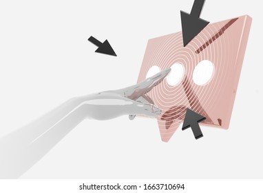 Touch Message Button Innovations Data Systems: Ilustrações Stock 