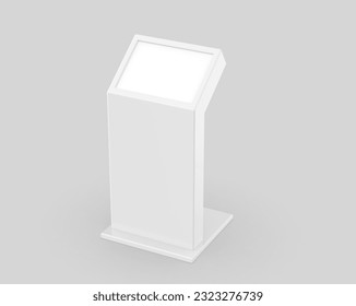 Touch Screen Display Interactive Kiosk Digital Signage Screen, Touch Display Kiosk Product. 3d illustration.