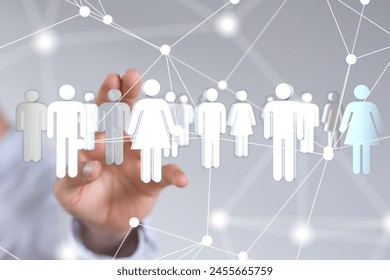 touching global network and data customer connection