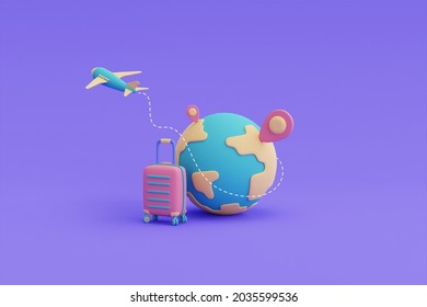 Tourism Travel Concepteath Location Pin Airplane Stock Illustration ...