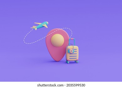 Tourism Travel Concepteath Location Pin Airplane Stock Illustration ...