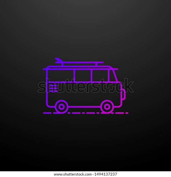 Tourist van dusk style nolan icon. Elements of\
summer holiday and travel set. Simple icon for websites, web\
design, mobile app, info\
graphics