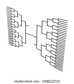 Tournament Bracket 3D Illustration On White Background