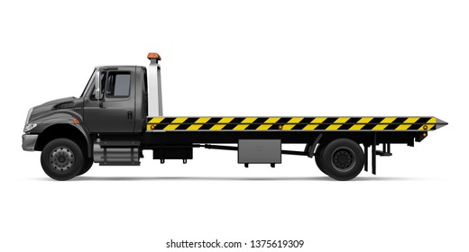 Tow Truck Isolated (side View). 3D Rendering