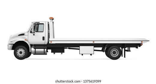 Tow Truck Isolated (side View). 3D Rendering