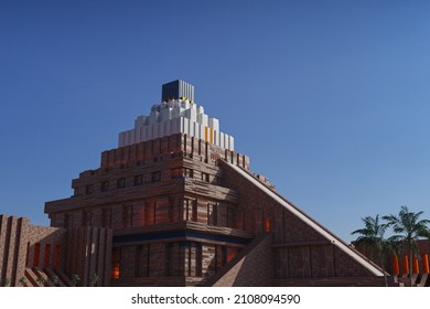 Tower Of Babel Depicted As A Ziggurat In Mesopotamia, 3d Rendering Bible Illustration. Book Of Genesis.