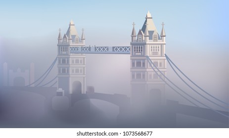 Tower Bridge In London In The Fog