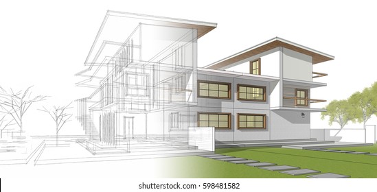 Stadthaus, 3D-Illustration