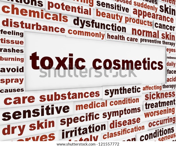 Toxic Cosmetics Warning Message Background Artificial Stock