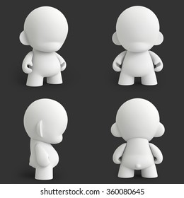 Toy Art Doll On Dark Grey Background