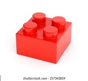 Toy Building Block Red Plastic Brick Stock Illustration 257343859 ...